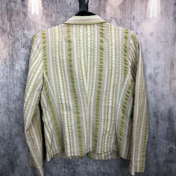 CAbi Colorful Striped Bohemian Blazer Jacket Sz 8 - Picture 8 of 8